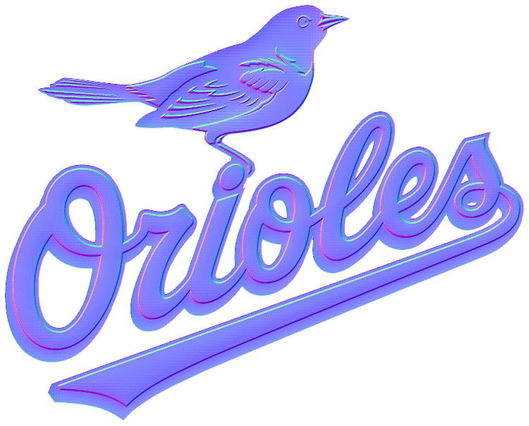 Baltimore Orioles Colorful Embossed Logo iron on paper